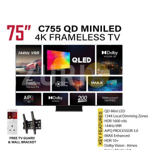 TCL C755 75 inch QD Mini LED 4K Google TV