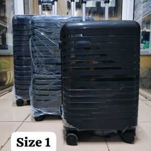 Unbreakable double zip rubber suitcase  Pp 3-in-1 Suitcase set