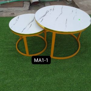 Nesting Coffee Table Marble Effect (MDF),,White