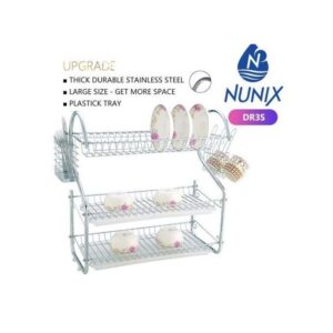 Nunix Dish Rack – 3 Tier + Drain Board