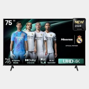Hisense 75-Inch A7 Series Smart 4K UHD Frameless TV – VIDAA OS, Dolby Vision, DTS Audio