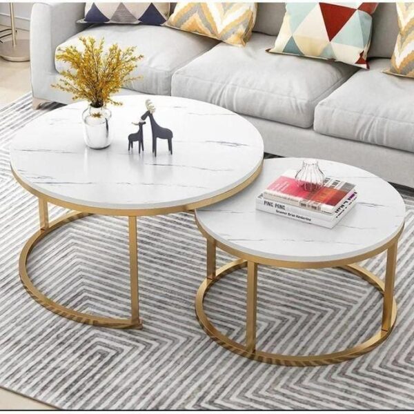 Mable Effect Mdf WHITE Nesting Coffee Table Marble Effect (MDF) - Pixmart Enterprises