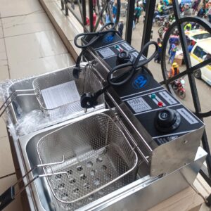 Electromate 12L Double Deep Fryer – Stainless Steel 6L + 6L